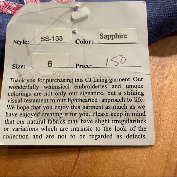 CJ Laing NWT sapphire a line starfish skirt 100% linen size 6 - Picture 8 of 10